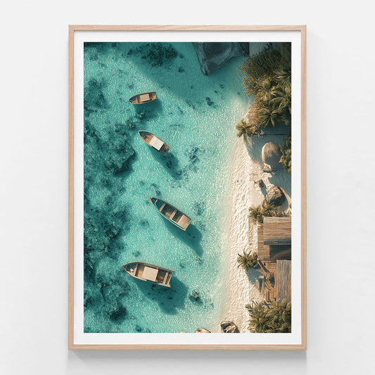 Topical White Sand Beach Framed Print